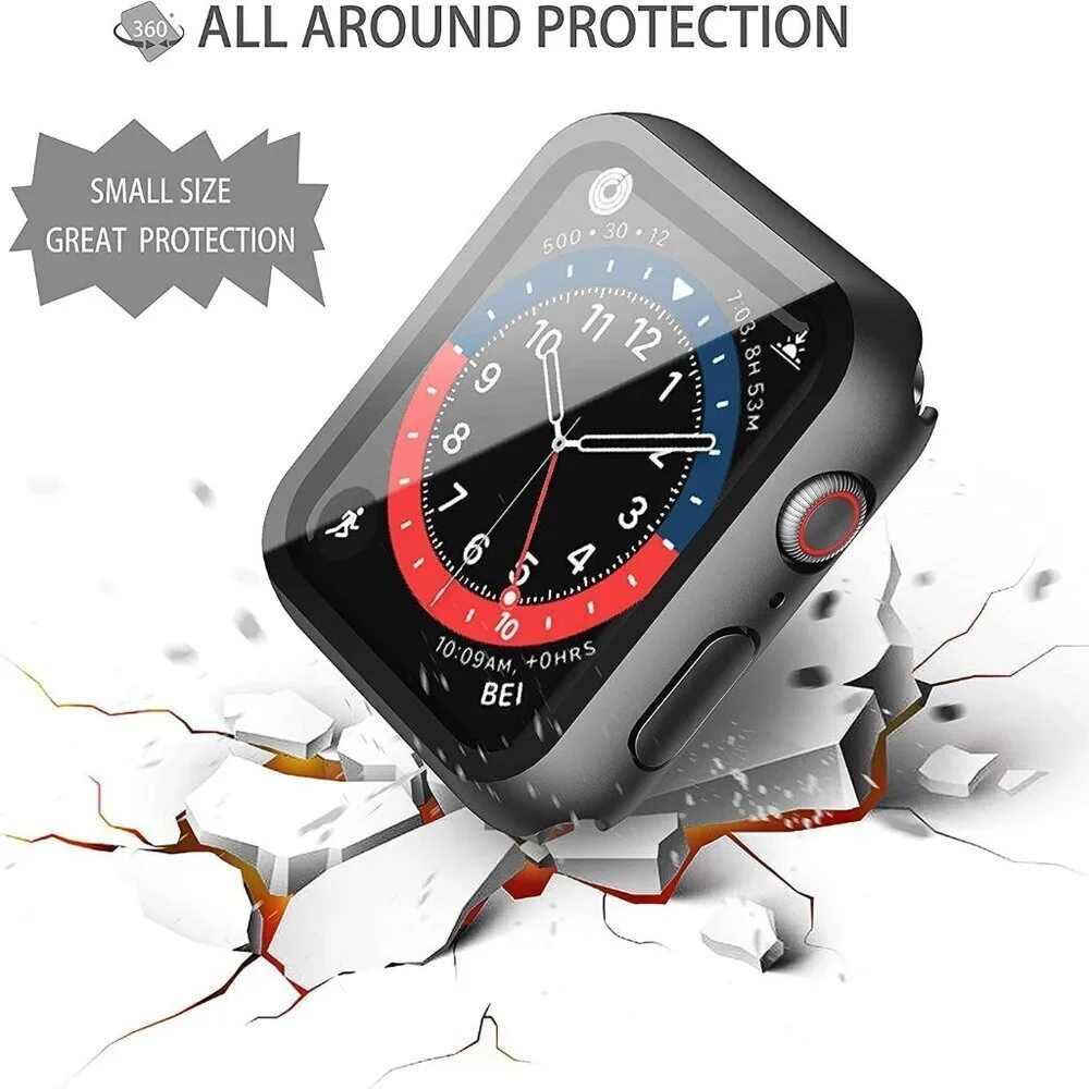 Misxi 2-Pack Waterproof Hard Case with Tempered Glass Ultra-Thin Protective Cove